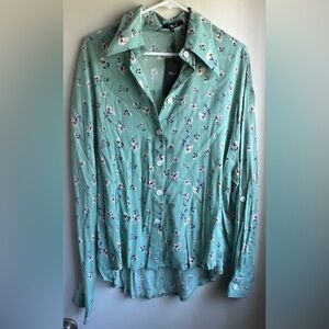 NWT Kate C. Floral Button-Up Blouse